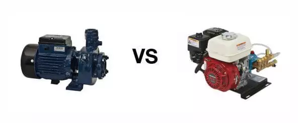 Elektrische hogedrukreiniger versus door een motor aangedreven hogedrukreiniger
