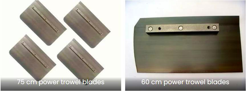 Two sizes of electric trowel blades