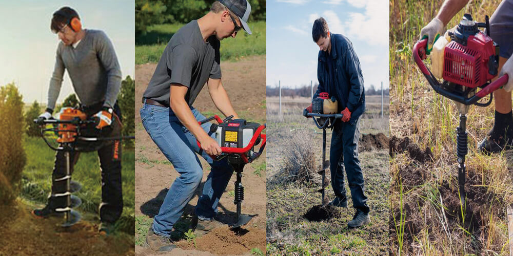 Grondboren met een benzinemotor kunnen worden gebruikt bij omheiningen, het planten van bomen, het bouwen van terrassen of het graven van diepe gaten.jpg