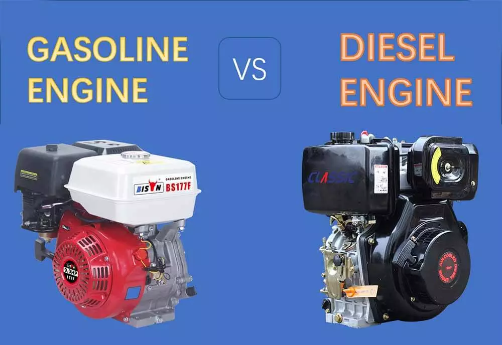 Motor diésel pequeño versus motor de gasolina pequeño